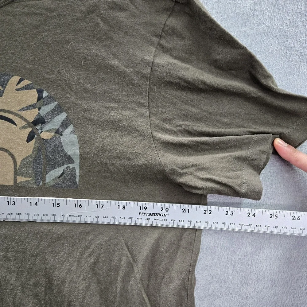 The North Face Men Shirt L Green‎ Graphic Print Nature Logo Short Sleeve